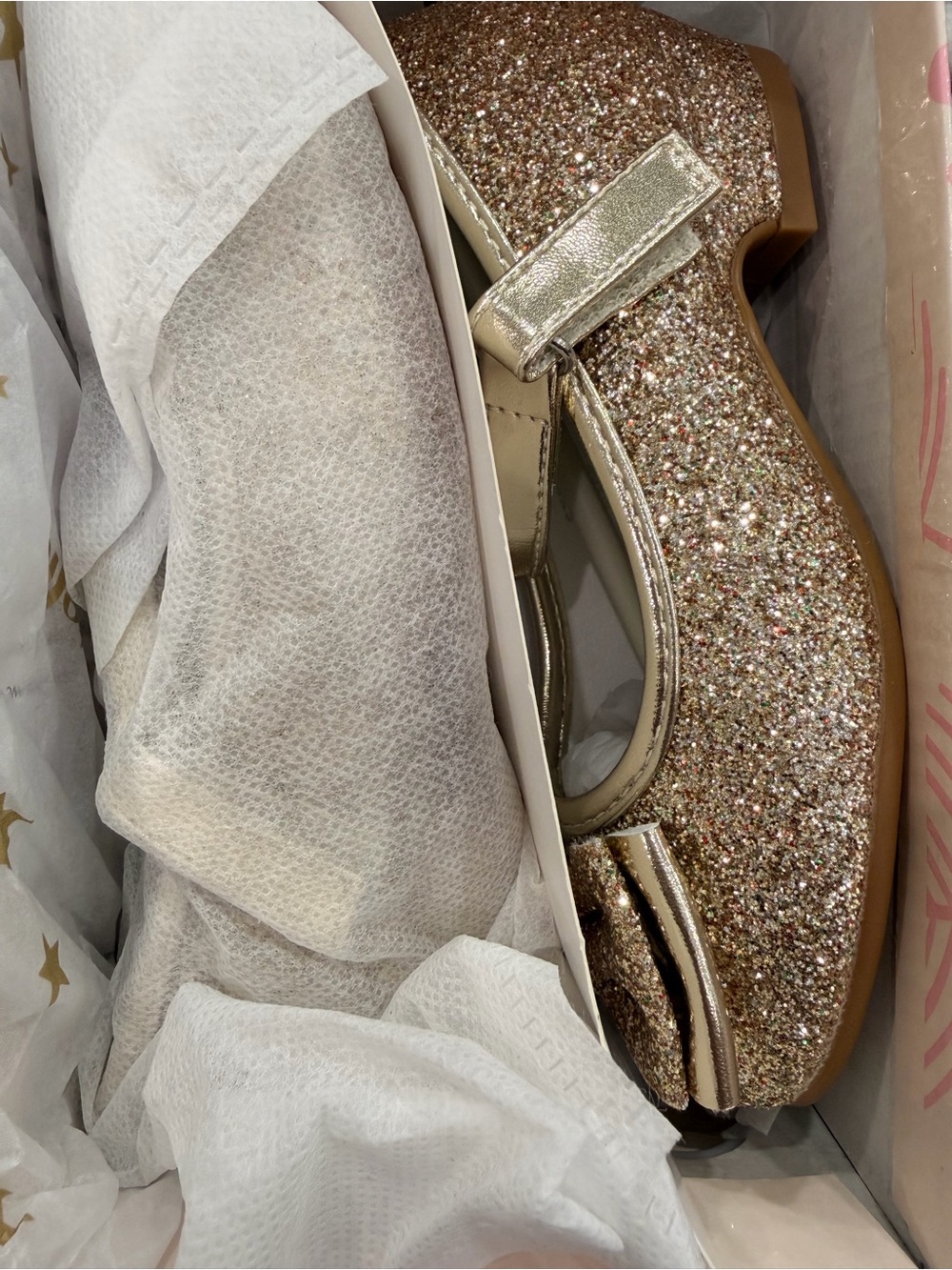Girls Sparkle Bow Mary Jane Dress Shoes in Gold - Picture 5 of 5